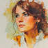 draw a sketchy watercolor portrait, no ai