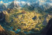 make fantasy map illustration , novels and games