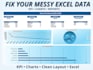 create a clean excel dashboard with KPI, charts and reports