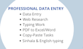 do professional sinhala and english typing and data entry