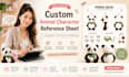 design a custom plushie character reference sheet or ych concept