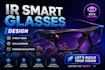 design ir smart glasses, wearable devices, pcb, esp32 and embedded systems