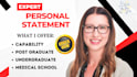 edit capability statement, proofread personal statement, medical school