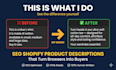 write SEO optimized product descriptions for shopify dropshipping stores