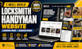 build locksmith website, handyman website, landing page, garage door