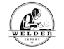 design creative welder mascot logo with unique creativity design