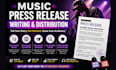 write music press release distribute press release submit music press release