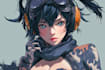 create anime character illustration with balanced composition