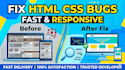 fix html css bugs and make your website responsive