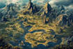 detailed hand drawn fantasy map illustration custom map