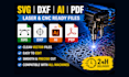 create laser cutting files, svg, dxf
