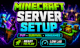 build pvp survival or minigame minecraft server setup