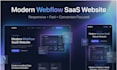design animated webflow landing page for saas startup website