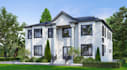 remodel residential property,curb appeal,stone facade house,elevation cgi render