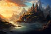 make a fantasy background and landscape