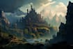 create a fantasy background and landscape