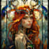 draw stained glass design illustration