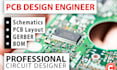 design pcb layout with schematic, footprints, bom, gerber files, docs files