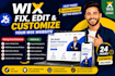 fix wix website issues, edit or customize your website