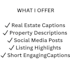 write real estate caption and property description