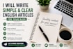 write simple and clear articles in english