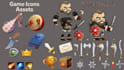 create unique 2d game assets icons props object UI character design pixel art