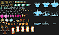 create pixel art vfx, spell animation, element, sprite sheet, glow effect, asset