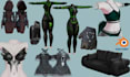 create custom vrchat assets props, outfits, accessories, weapon for avatar