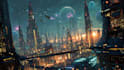 create high quality space art and futuristic space scenes