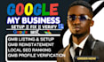 do google business profile setup, optimize, reinstate gmb, profile verification