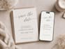 design a modern and elegant save the date in canva