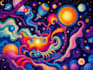 create magical abstract art, psychedelic, surrealism, cubism
