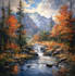 paint landscape in real oil painting
