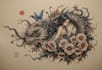 draw a professional japanese, asian style tattoo design