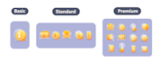 design custom UI icons, buttons and web elements in vector