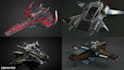 model cinematic 3d spaceship, spacecraft, rc plane, vtol drone, sci fi vehicles