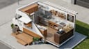 design a professional food truck floor plan and 3d render