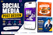 design eye catching social media posts and banners