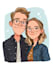 create professional caricatures for couples or wedding gift