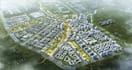 restructure 3d city urban township, community  master plan,aerial view landscape