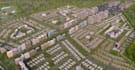 restructure 3d city urban township, community  master plan,aerial view landscape
