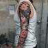 create sleeve tattoo design in geometric style