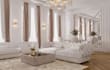 create photorealistic living room interior design,3d rendering and visualization
