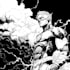 draw black and white comic superhero character line art