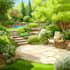 design backyard, pool, patio, outdoor landscape 2d rendering