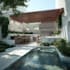 design landscape, backyard, pool, garden, deck, and patio