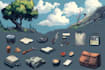 create 2d game art, game art, game UI, props, 2d game