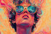 create colorful psychedelic and trippy style illustration