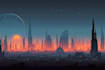 do cyberpunk scifi futuristic city