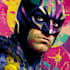 illustrate a superhero pop art